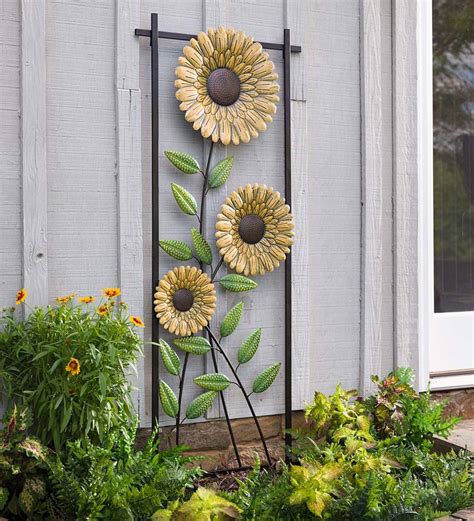 Sunflower Garden Metal Trelliswall Art Plow And Hearth