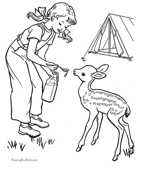 Hours of fun await you by coloring a free drawing nature camping. Camping sheet to color for kids 005