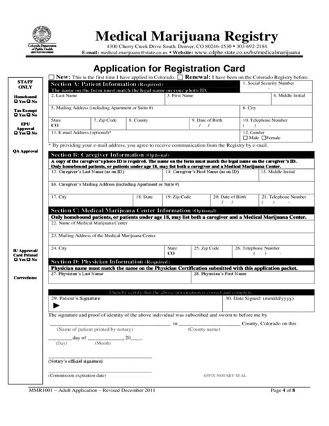 Your health care provider will write a provider certification for you and submit it electronically. Medical Marijuana Registry Application Form - Colorado Free Download