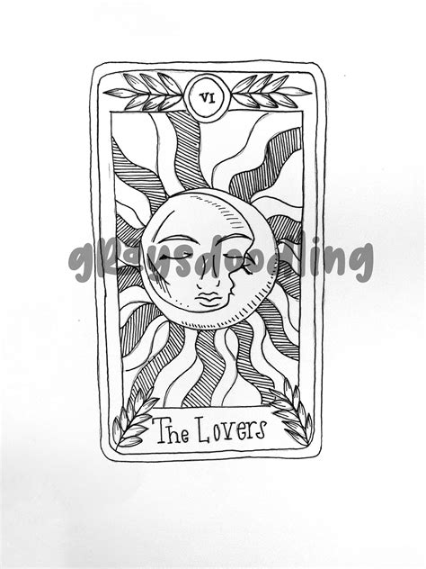 The Lovers Tarot Card Tattoo Commission Etsy