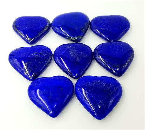 Lapis Lazuli Royal Blue Hearts Top Polished 10 Pieces 99 Grams Etsy