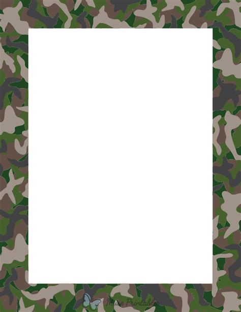 Printable Woodland Camouflage Page Border