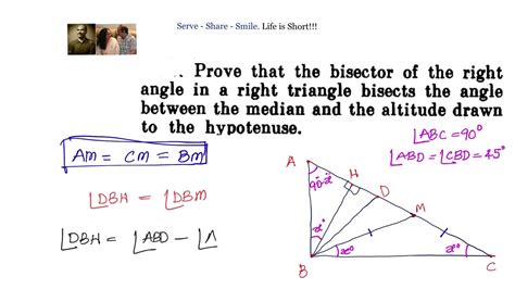 The Bisector Of Right Angle In Right Triangle Bisects The Angle Between
