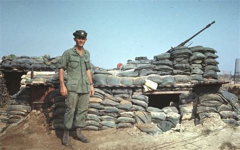 Fire Base Perimeter Bunker With 50 Mg Vietnam War Photos Vietnam