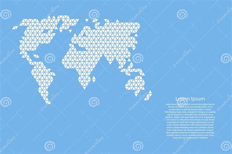 World Map Abstract Schematic From White Triangles Repeating Pattern