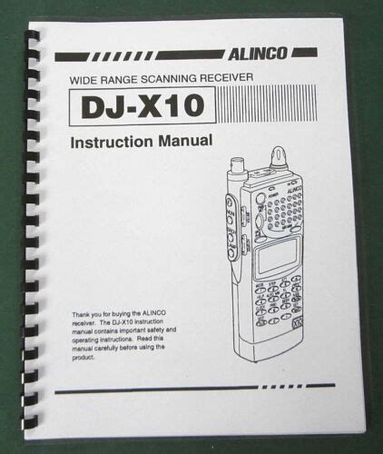 Alinco Dj X10 Instruction Manual Comb Bound And Protective Plastic