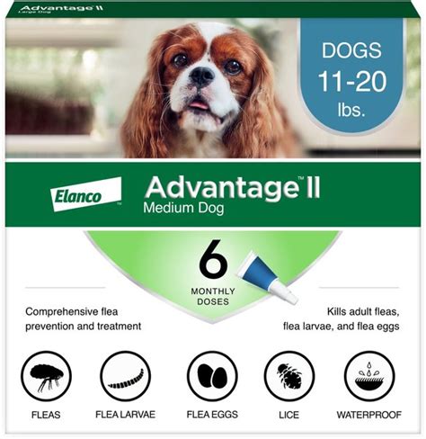 Advantage Ii Flea Spot Treatment For Dogs 11 20 Lbs 6 Doses 6 Mos