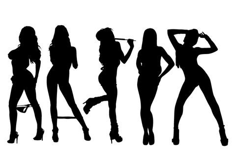 Sexy Girls Vector Silhouettes