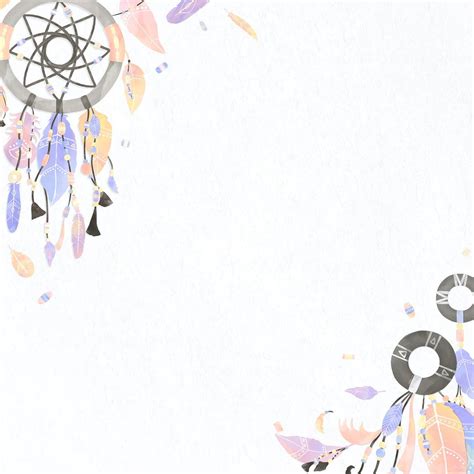 Dream Catcher Border Vector Bohemian Style Free Image By