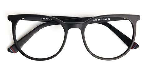 Matte Dark Black Full Rim Round Glasses TOFT 2 Specscart