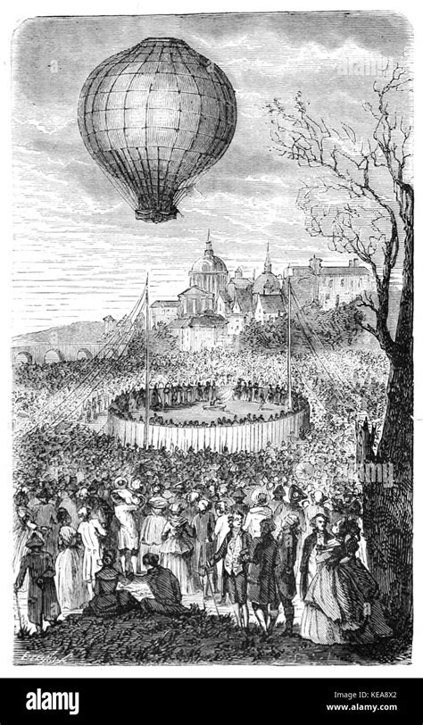 Wonderful Balloon Ascents 1870 The First Aerial Voyage Stock Photo Alamy