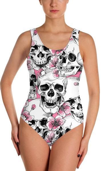 Pink Floral Skulls Swimsuit Skull Swimsuits Swimwear Trends Beach Outfit Bikinis