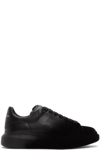 Alexander McQueen Black Velvet Spray Oversized Sneakers SSENSE