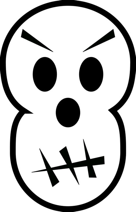 Onlinelabels Clip Art Angry Skull
