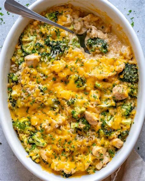 Easy Chicken Broccoli Rice Casserole Healthy Fitness Meals