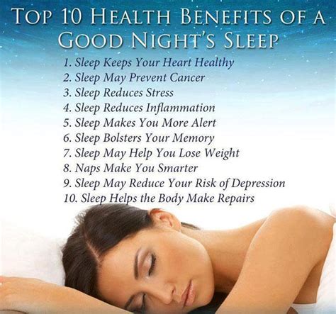 Top 10 Health Benefits Of A Good Nights Sleep Health Relaxation