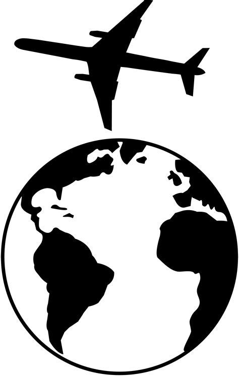 Black Airplane Flying Over Earth Free Clip Art
