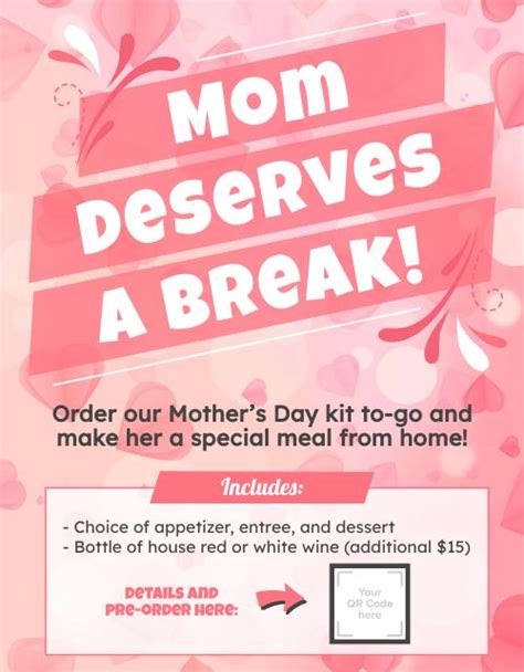 Mothers Day Meal Kit Signage Template By Musthavemenus