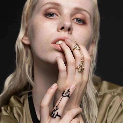 Flame Chain Set Ring Ring Jewelry Retro Punk Hip Hop Set Ring