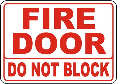 Fire Door Do Not Block Sign A5173 By