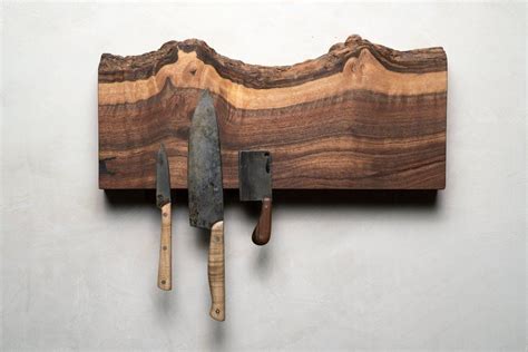 Magnetic Wooden Knife Holder Live Edge Furniture Knife Holder Wood