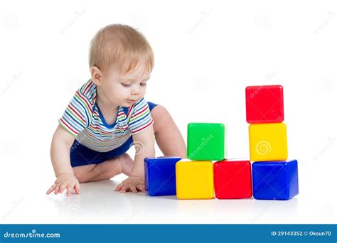 Baby Boy Playing With Building Blocks Stock Photography Image 29143352