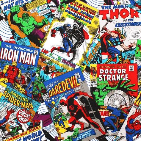 Marvel Multicolor Comic Book Compilation Cotton Fabric Marvel Michaels