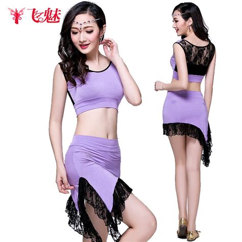Womens Belly Dance Costumes Modal Lace Suit Topskirt2pcsset Belly Dancing Performance