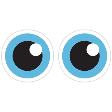 Two Cartoon Eyes With Blue Iris Stickers Stickers By
