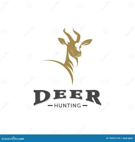 Deer Logo Design Concept Badge Or Vintage Logo Template Stock Vector