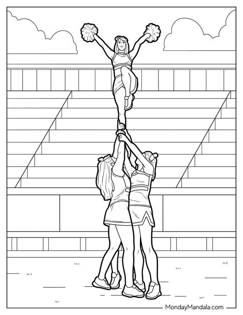 Cheerleading Coloring Pages Free Pdf Printables