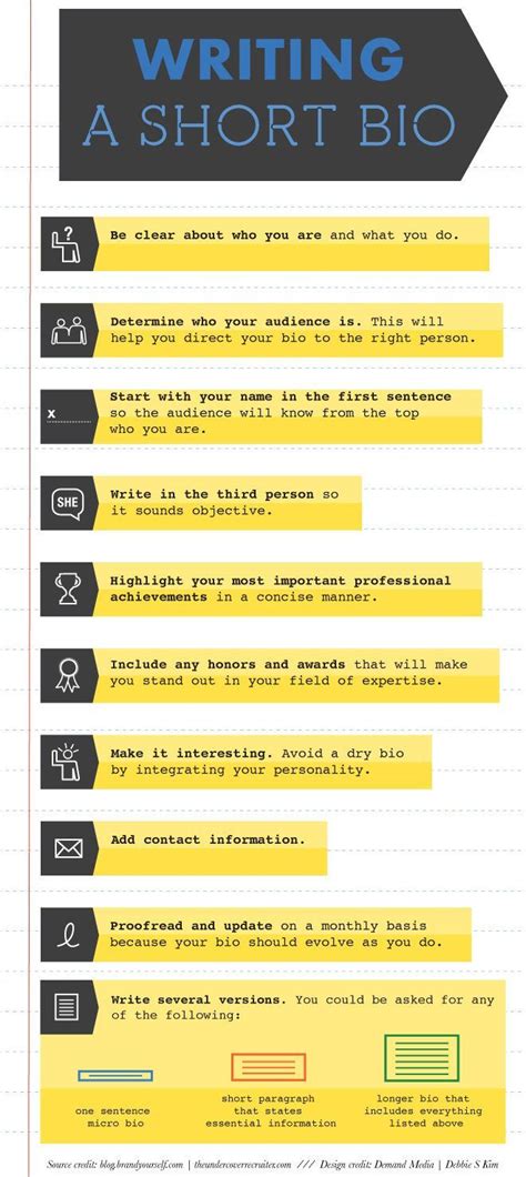 An artist's bio is a short paragraph, written in prose, and in the third person. How to Write a Bio Using a Free Template | Writing a bio ...