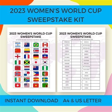 Women S Fifa World Cup Sweepstake Kit Australia New Etsy Australia