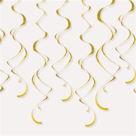 Unique Party Cm Plastic Hanging Swirl Gold Party Decorations Pack Of Amazon Co Uk