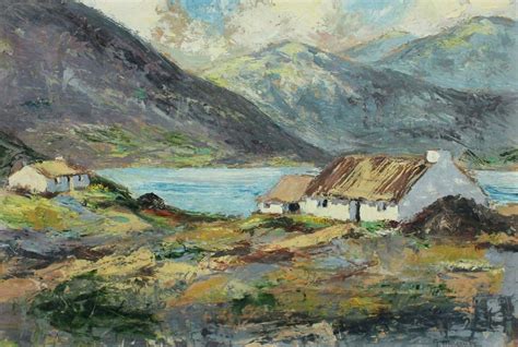 Thatched Cottages Donegal By Gladys Maccabe Irish Art Sunset