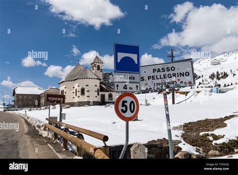 Passo San Pellegrino San Pellegrino Pass Dolomites Italy Stock Photo