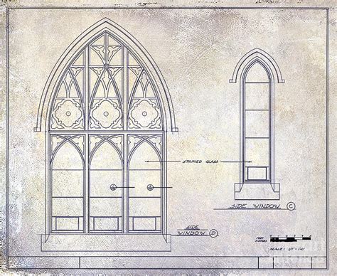 Gothic Window Detail Drawing By Jon Neidert