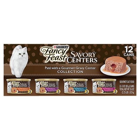 Purina Fancy Feast Pate Wet Cat Food Variety Pack Savory Centers 12
