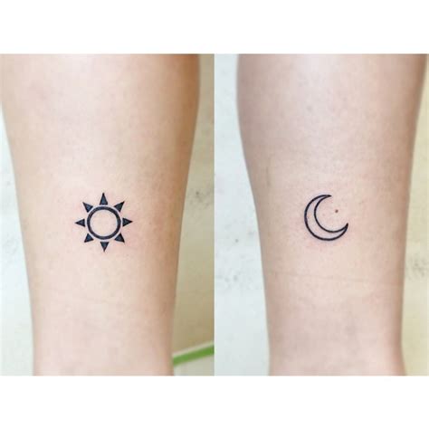 7 Couple Tattoo Matching Sun Moon In 2020 Couple Tattoos Evolution