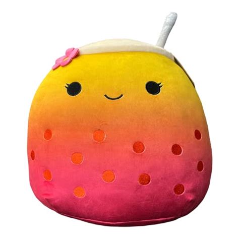 Squishmallows Offical Kellytoy 16 Inch Bergit Pink Boba Tea Soft And