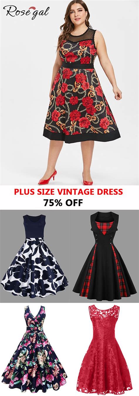 Plus Size Vintage Dress For Women Dress Trend Rosegal Robes