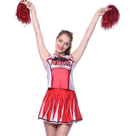 Ladies Girls Glee Style Musical Cheerios Cheerleader Costume Outfit W