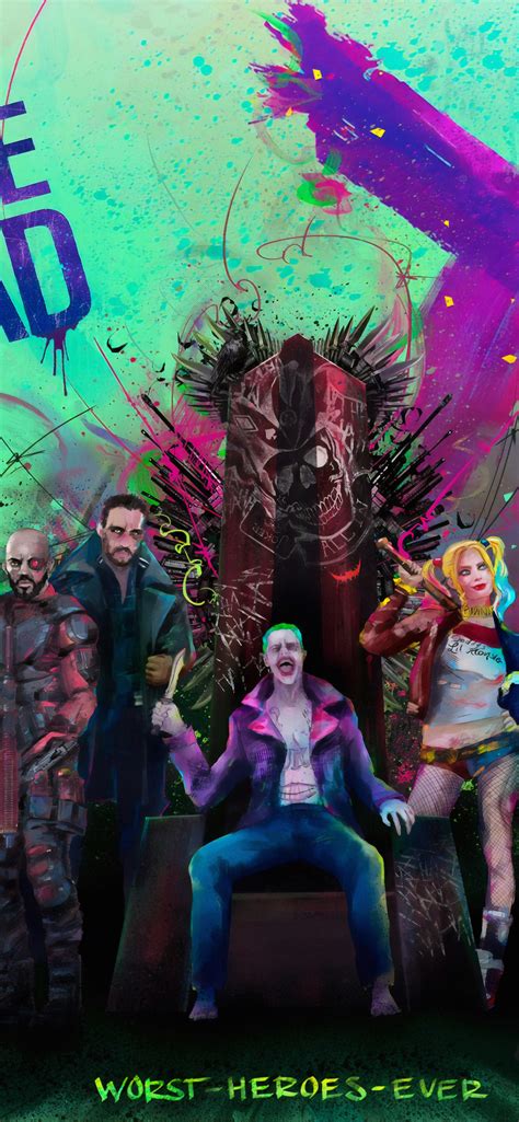 1242x2688 The Suicide Squad Art Iphone Xs Max Wallpaper