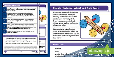 Simple Machines Wheel And Axle Craft Teacher Made