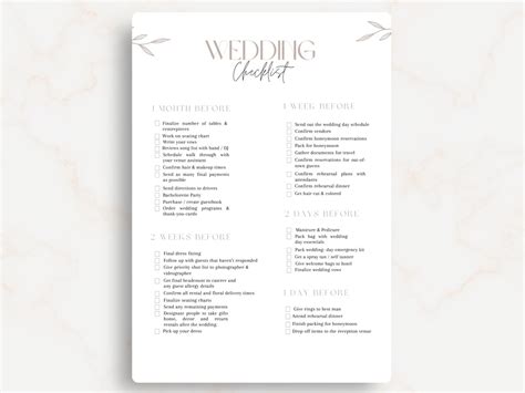 Wedding Planning Checklist Wedding Plan Checklist Wedding Etsy