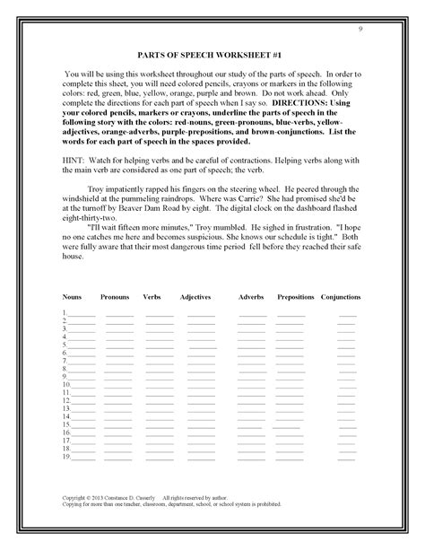 Parts Of Speech Worksheets High School Free 1000 Ideas About Parts Of Speech On Pinterest