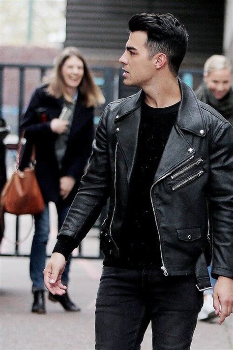 Pure Perfection Jonas Brothers Joe Jonas Black Leather Biker Jacket