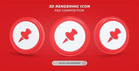 Premium Psd Pin Icon In 3d Rendering