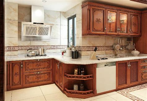 China American Style Luxury Kitchen Furniture Solid Wood Kitchen
