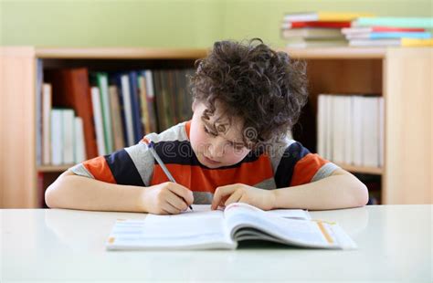 Kid Doing Homework Stock Photo Image Of Books Learn 10375418